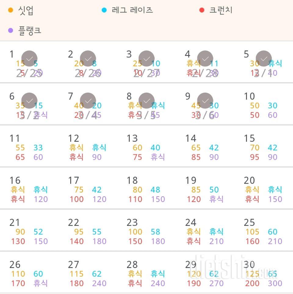 30일 복근 만들기 9일차 성공!