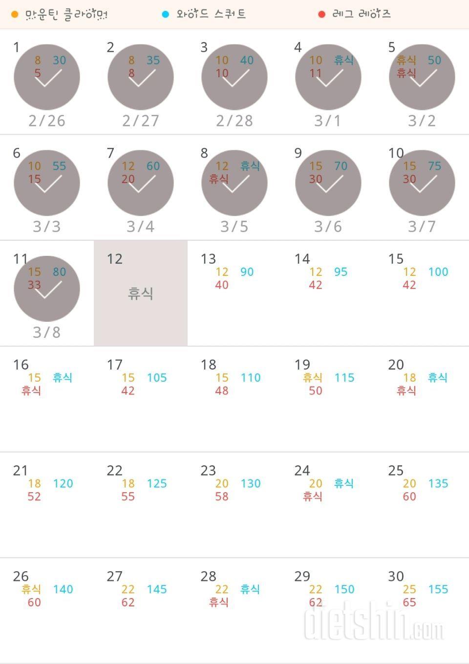 30일 체지방 줄이기 11일차 성공!