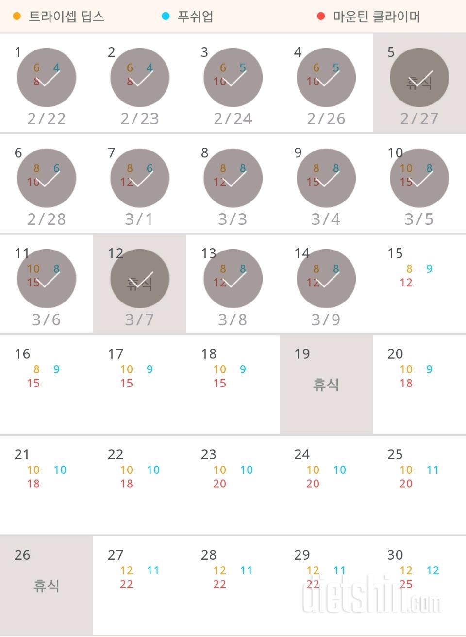 30일 슬림한 팔 104일차 성공!