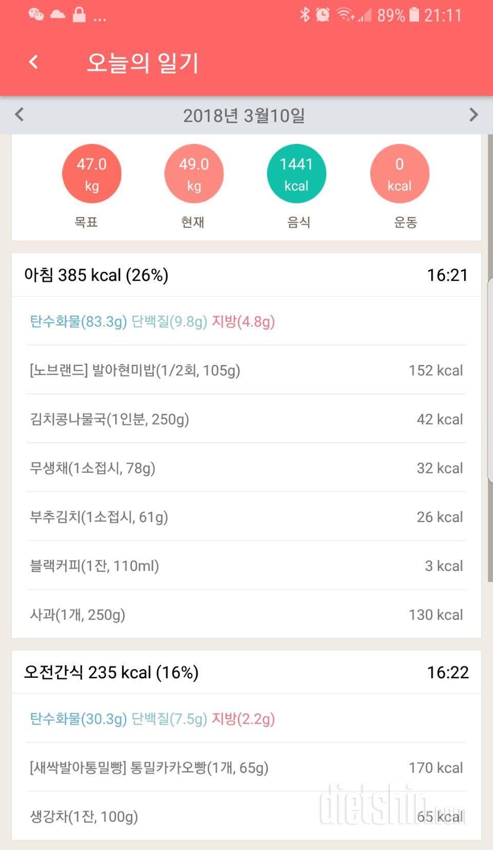 3/10 공체 식단 후,,,ㅠ