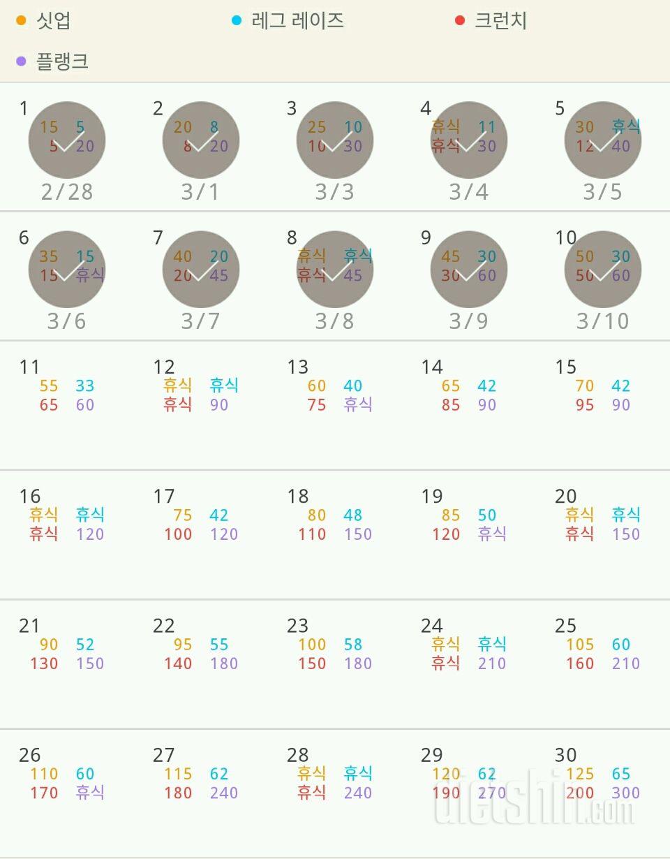 30일 복근 만들기 10일차 성공!