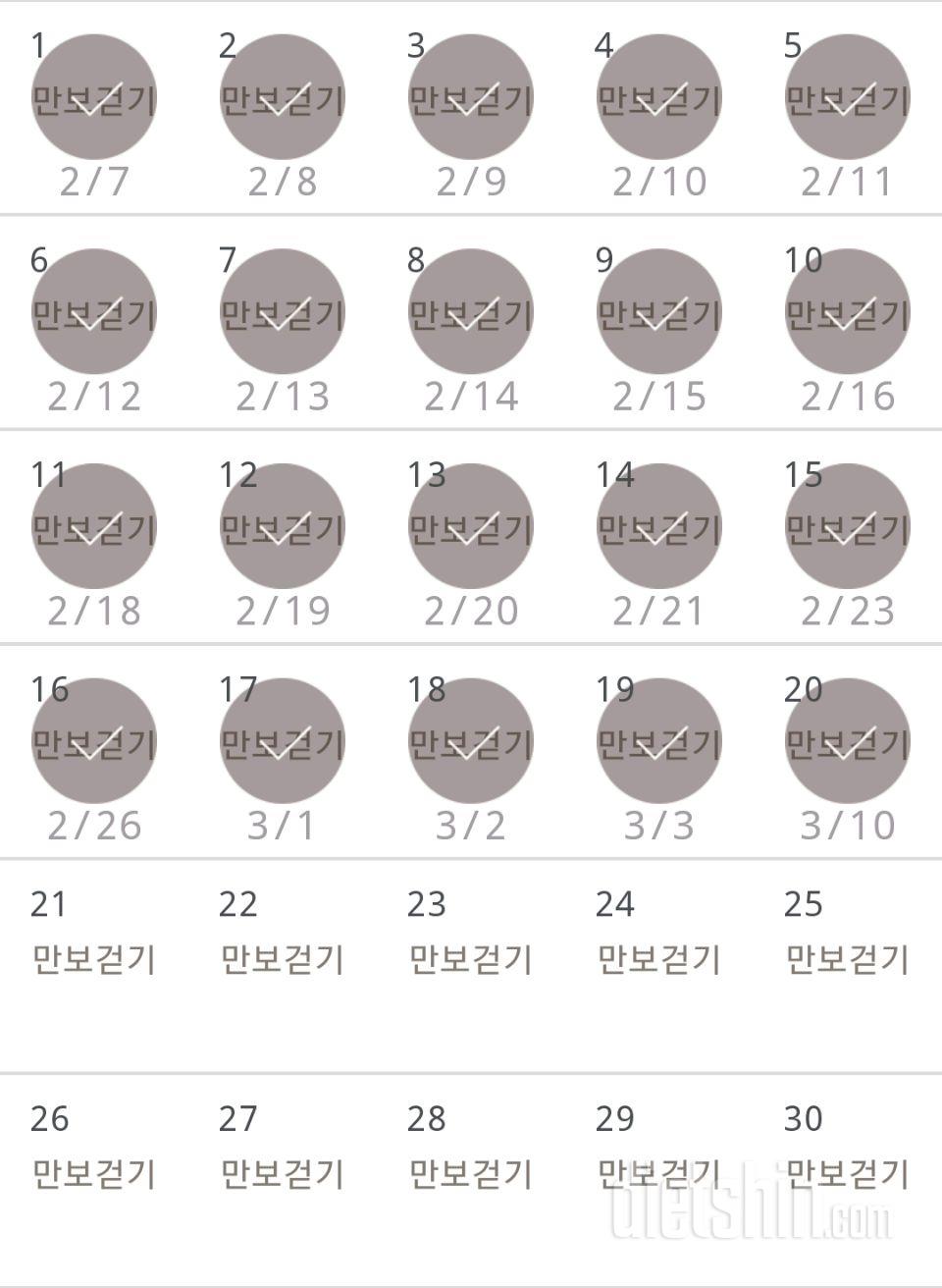 30일 만보 걷기 20일차 성공!