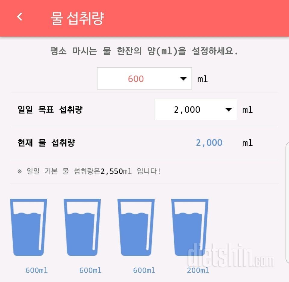 30일 하루 2L 물마시기 8일차 성공!