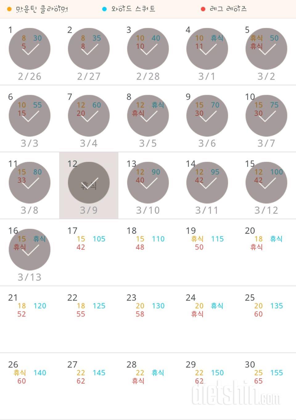 30일 체지방 줄이기 16일차 성공!