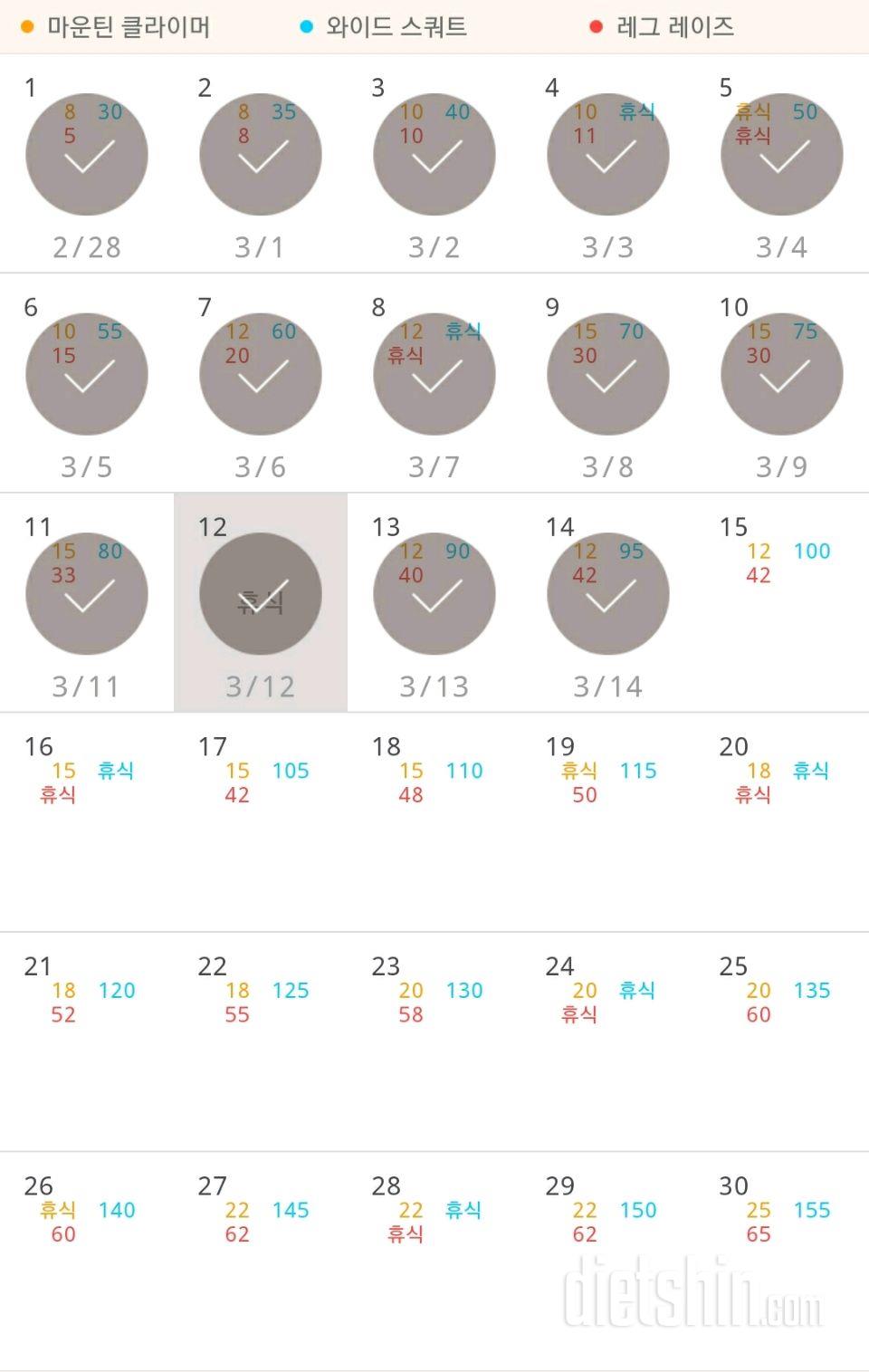 30일 체지방 줄이기 14일차 성공!