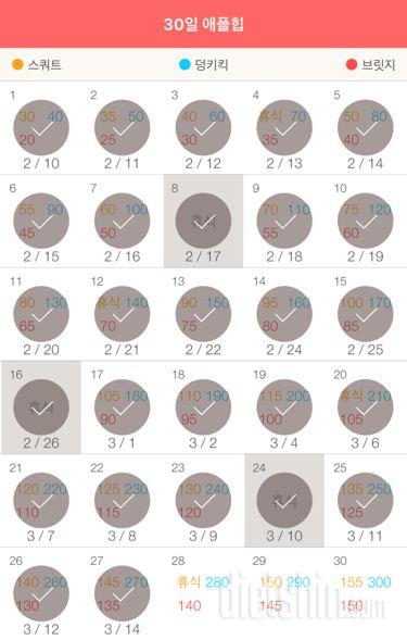 30일 애플힙 57일차 성공!