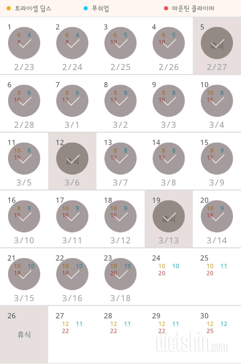 30일 슬림한 팔 23일차 성공!