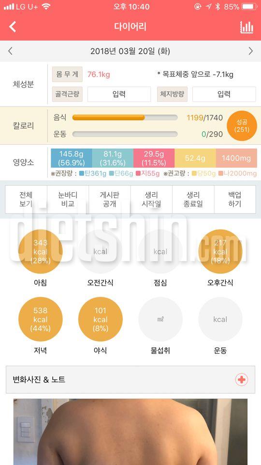 3월 20일 식단 및 등사진찍고 쇼크;;