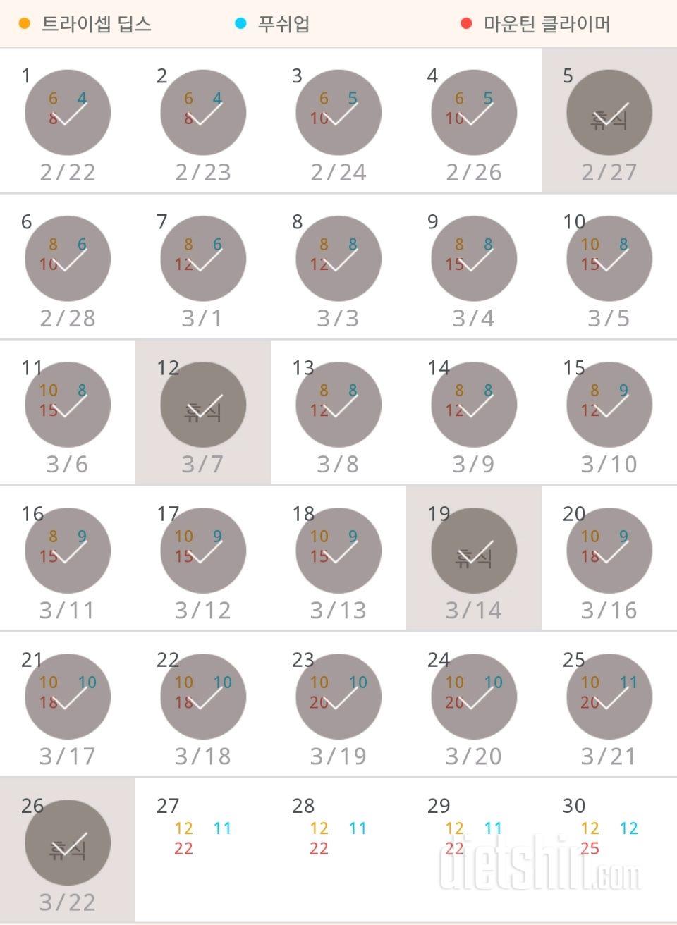 30일 슬림한 팔 116일차 성공!