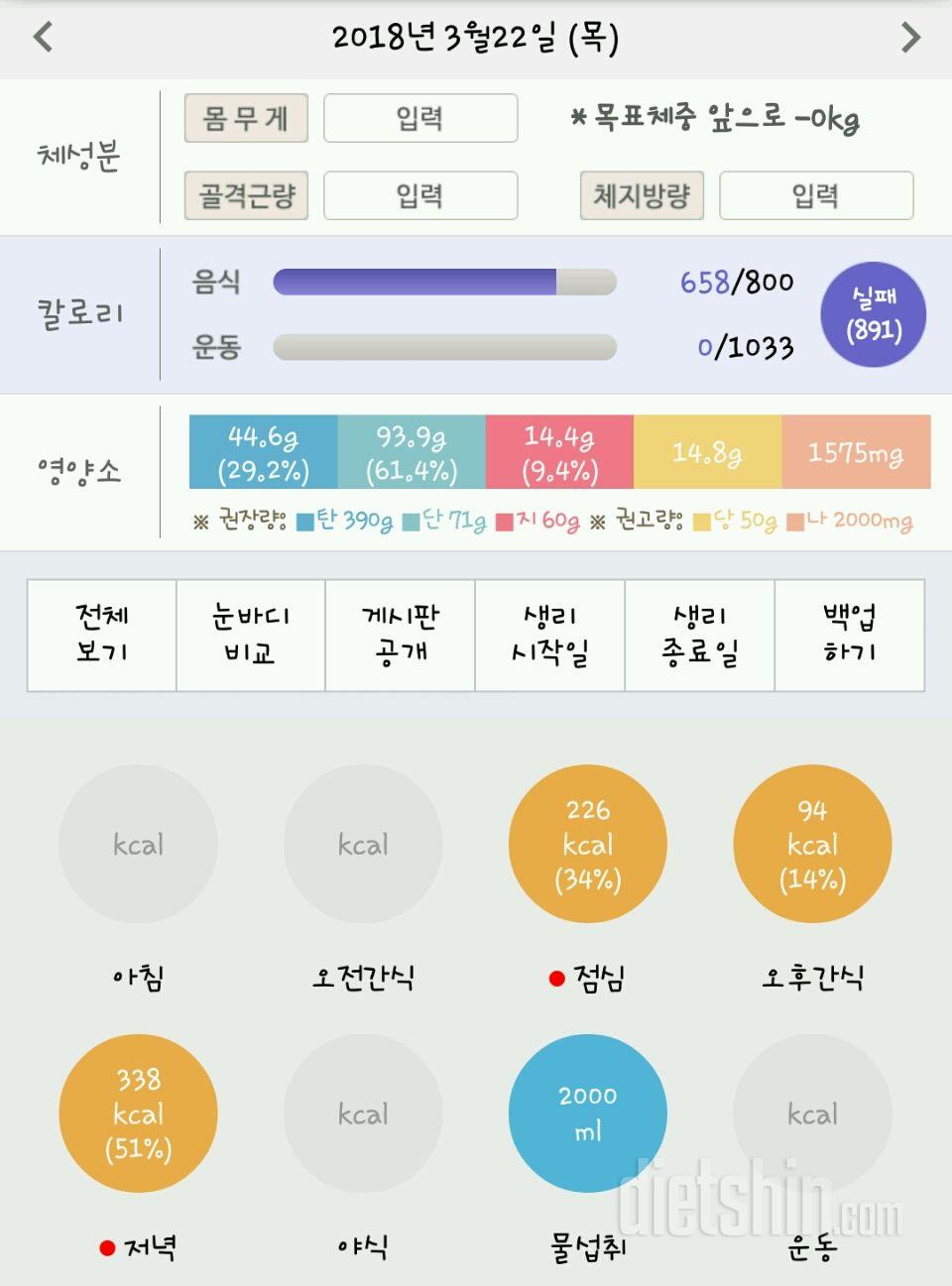 30일 1,000kcal 식단 15일차 성공!