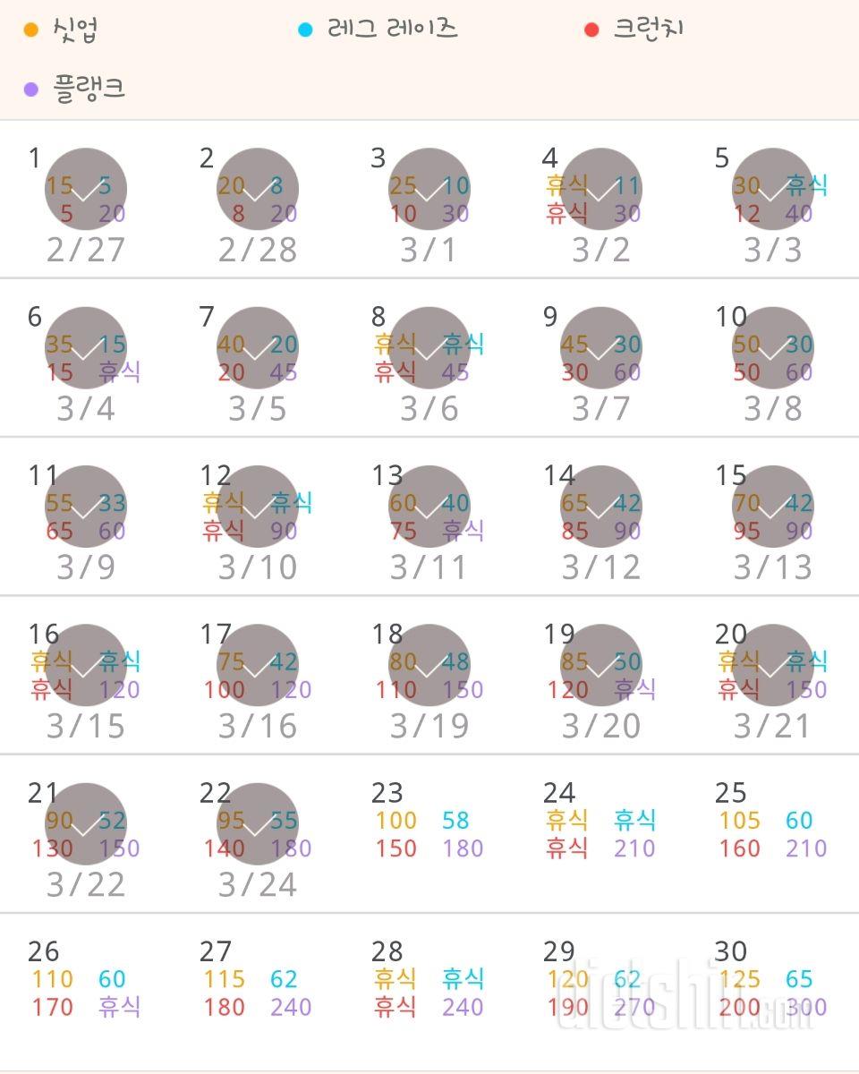 30일 복근 만들기 52일차 성공!