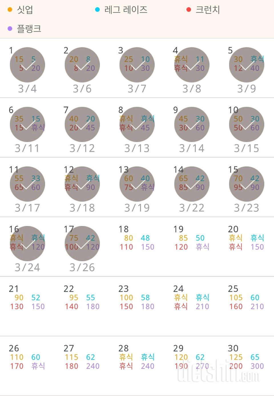 30일 복근 만들기 18일차 성공!