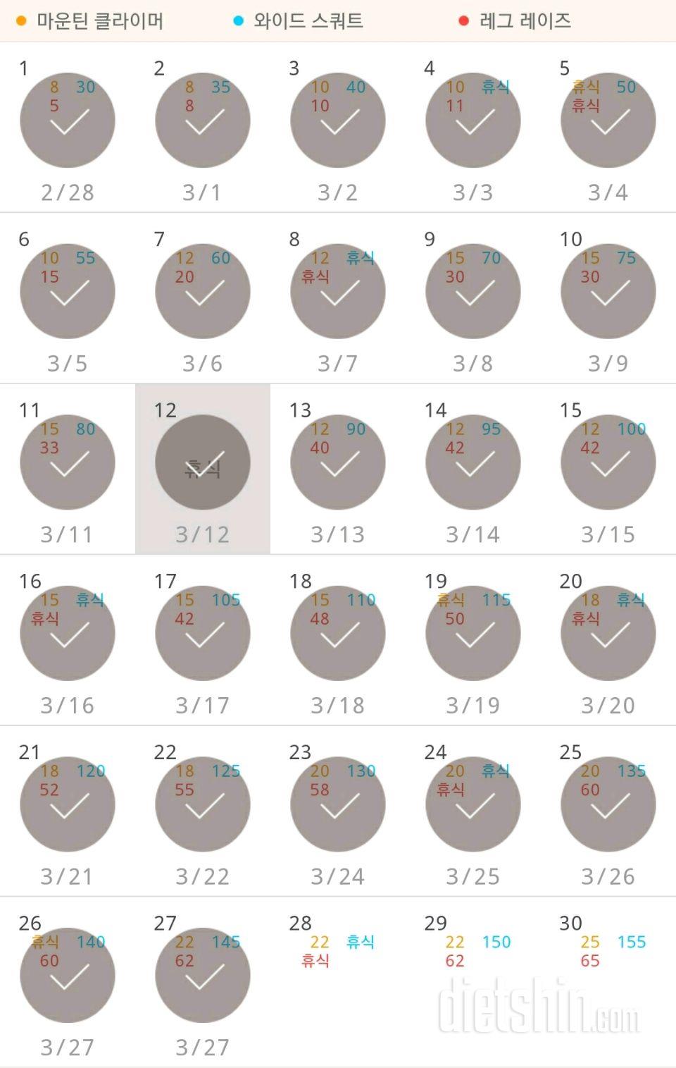 30일 체지방 줄이기 27일차 성공!