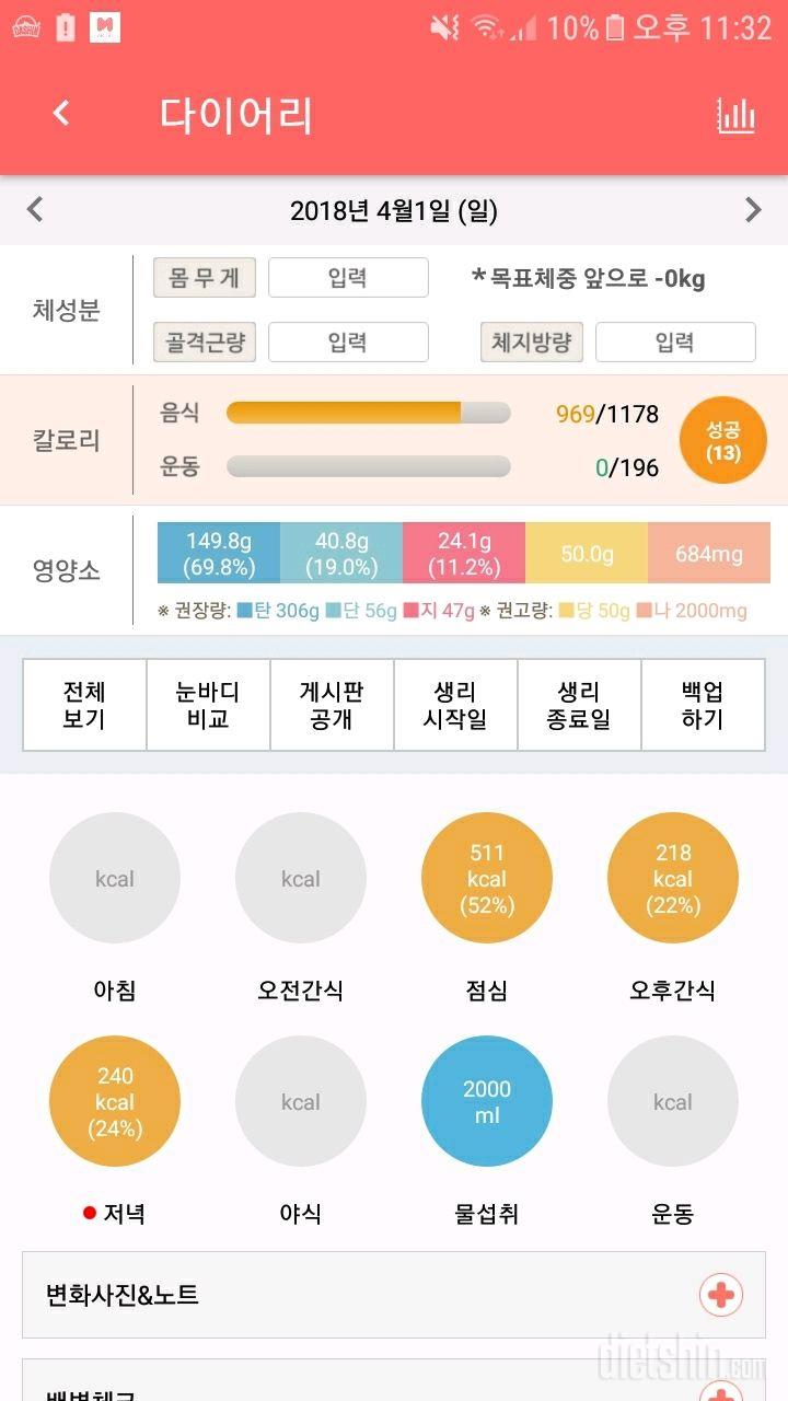 30일 야식끊기 6일차 성공!