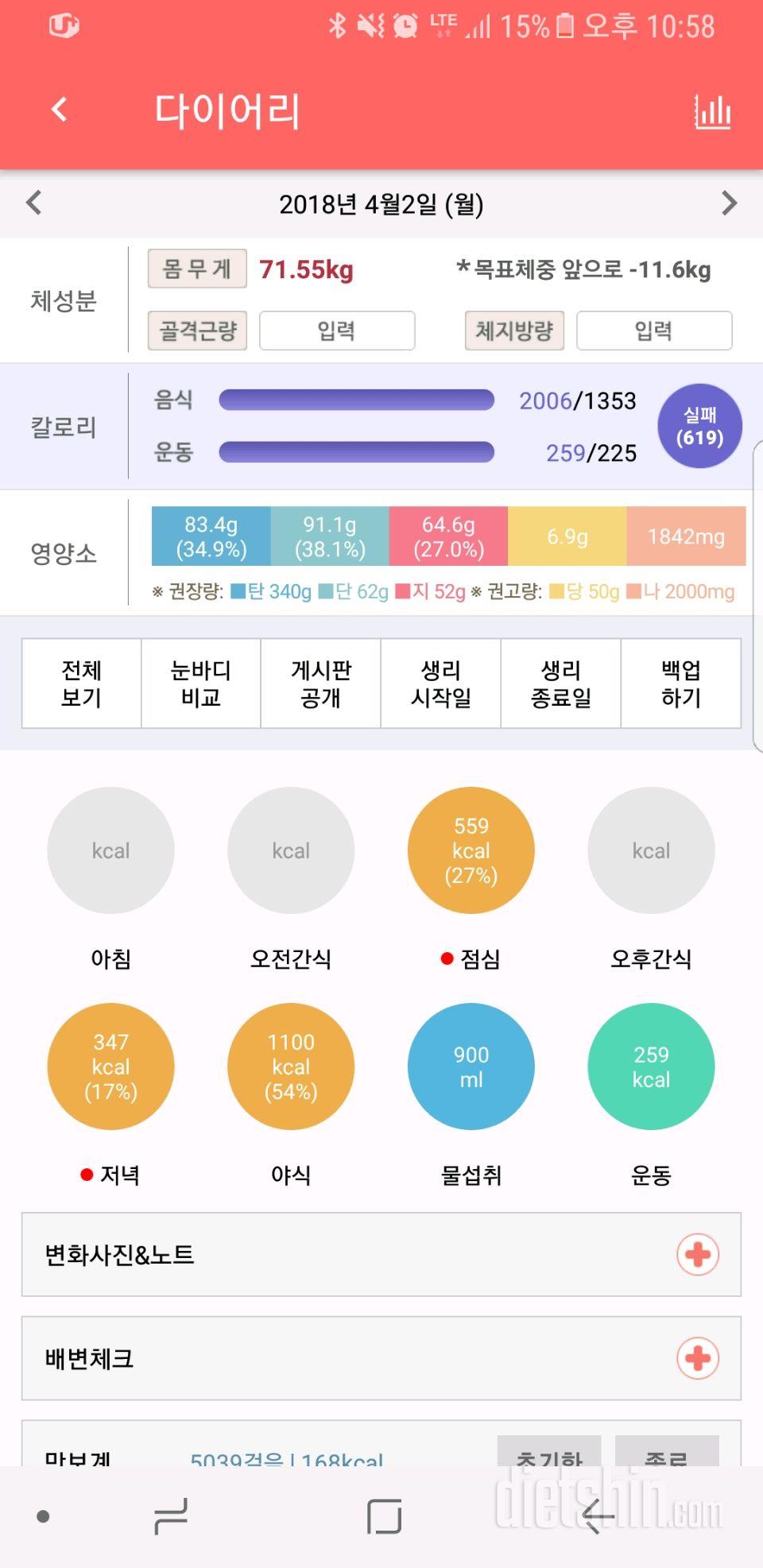 4월2일 야식 망함