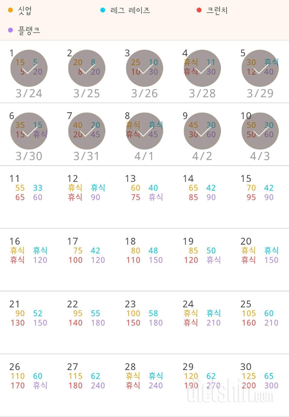 30일 복근 만들기 10일차 성공!