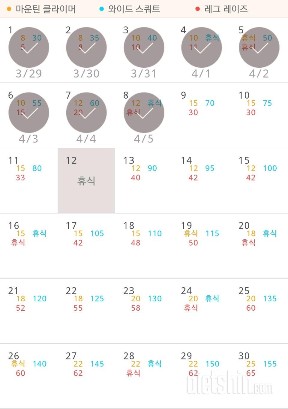 30일 체지방 줄이기 8일차 성공!