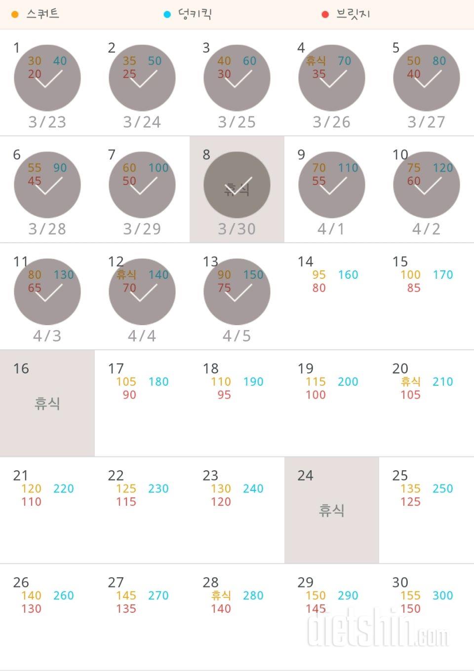 30일 애플힙 43일차 성공!