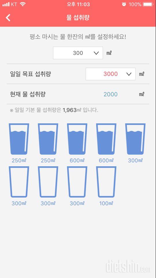 30일 하루 2L 물마시기 16일차 성공!