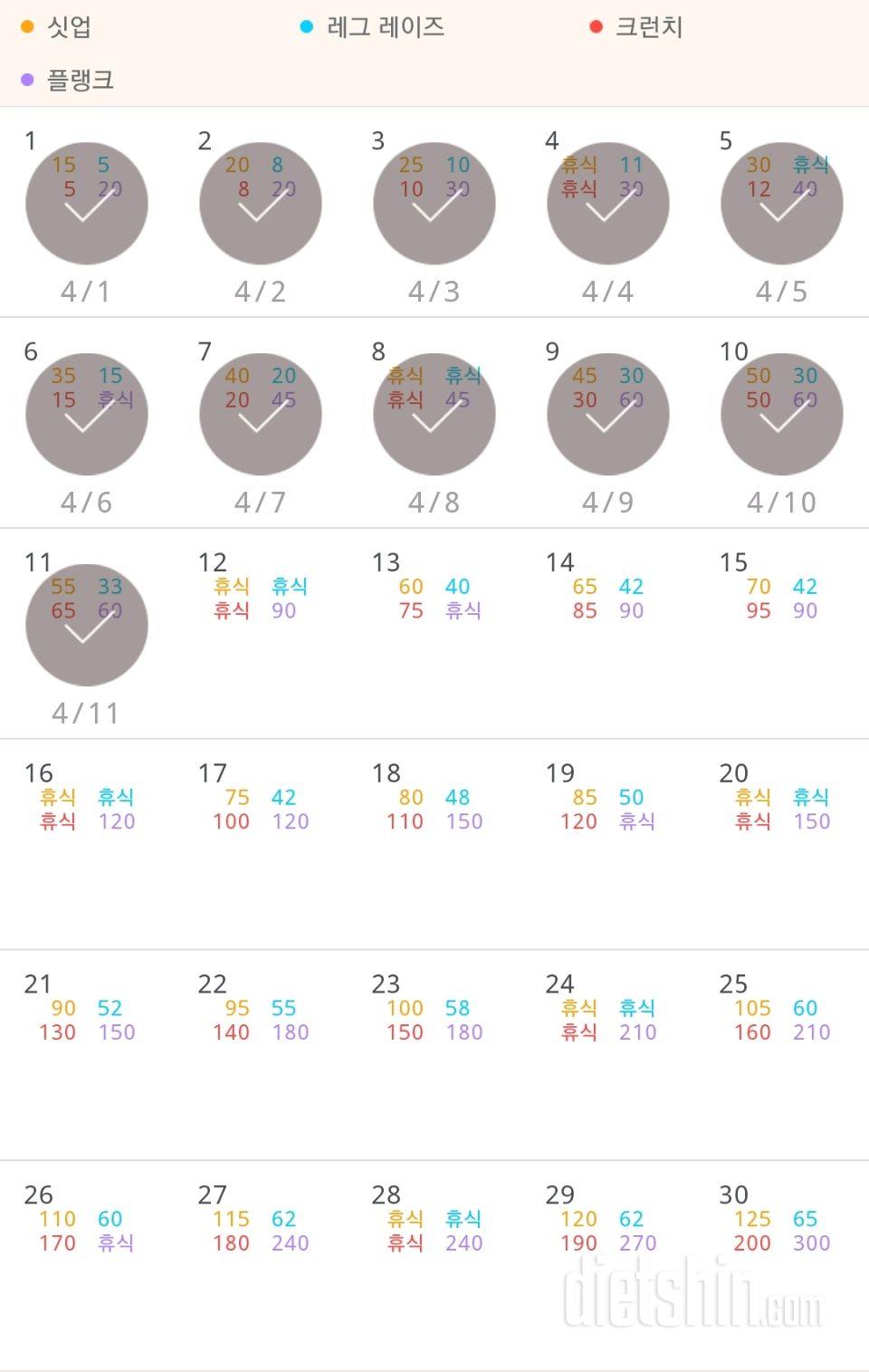 30일 복근 만들기 71일차 성공!