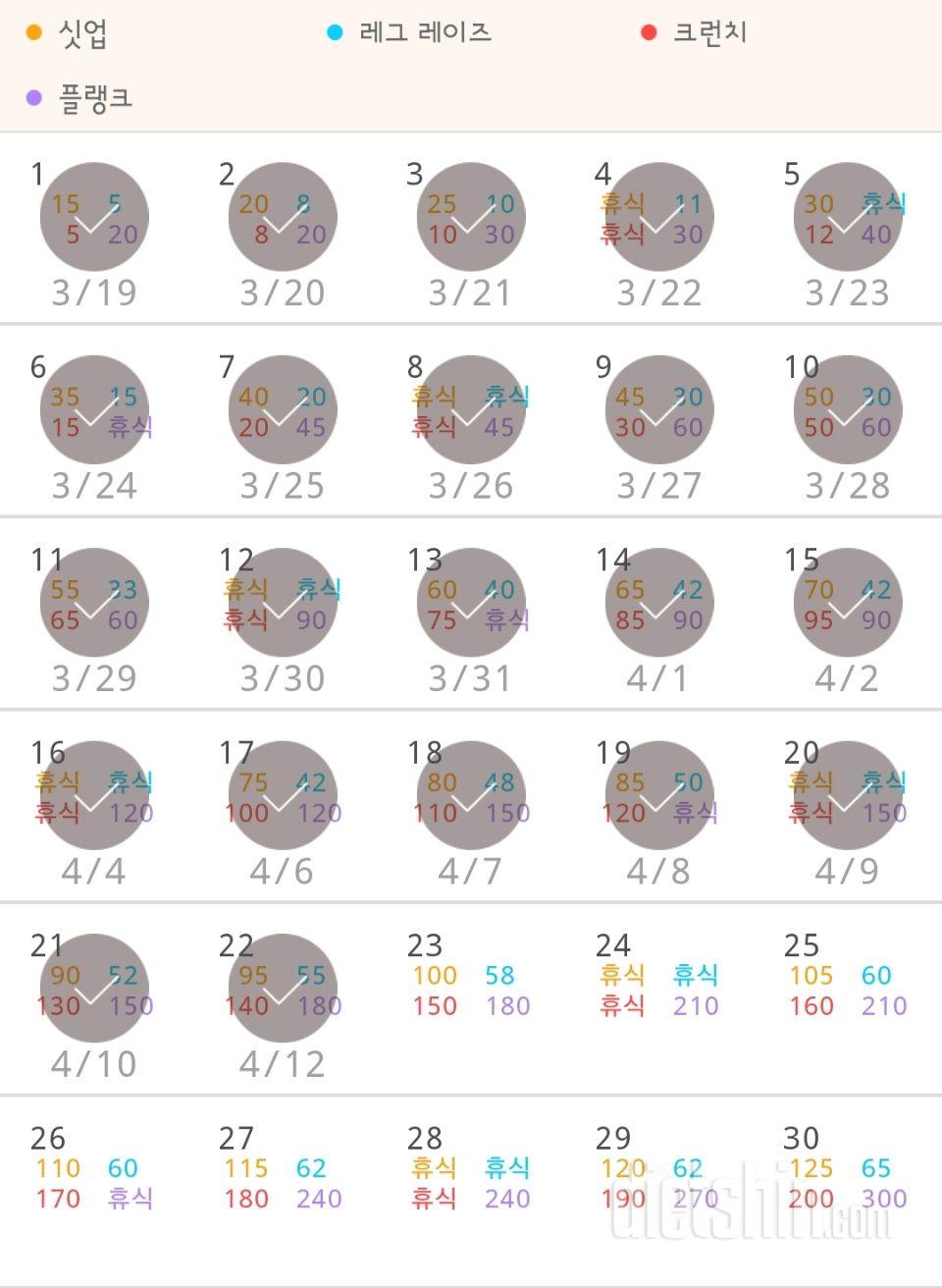 30일 복근 만들기 22일차 성공!