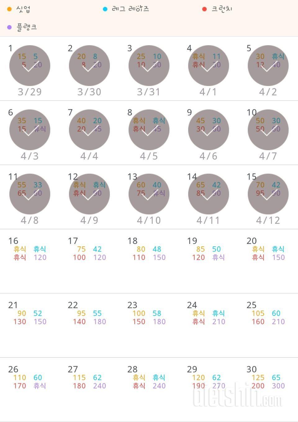 30일 복근 만들기 45일차 성공!