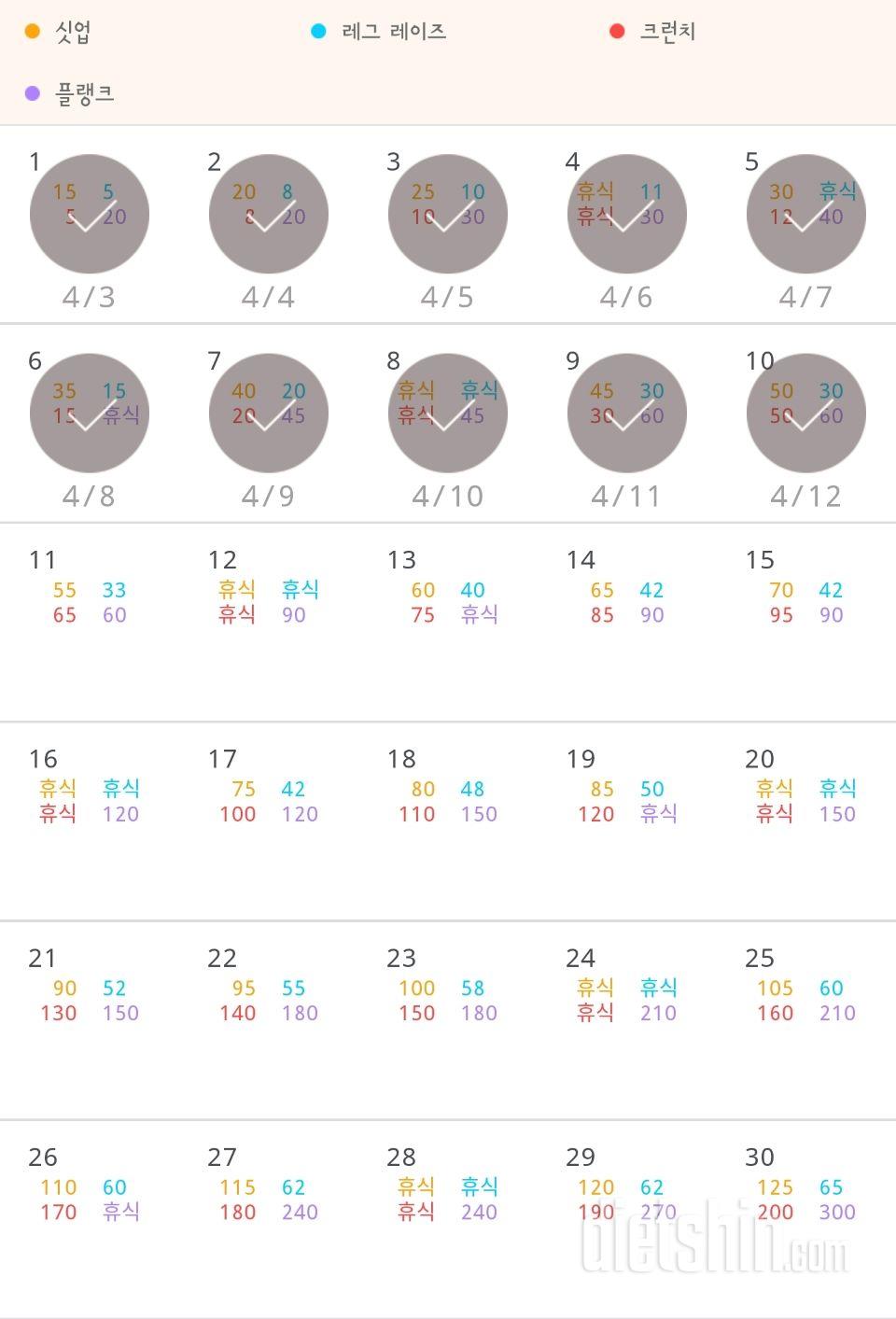 30일 복근 만들기 10일차 성공!