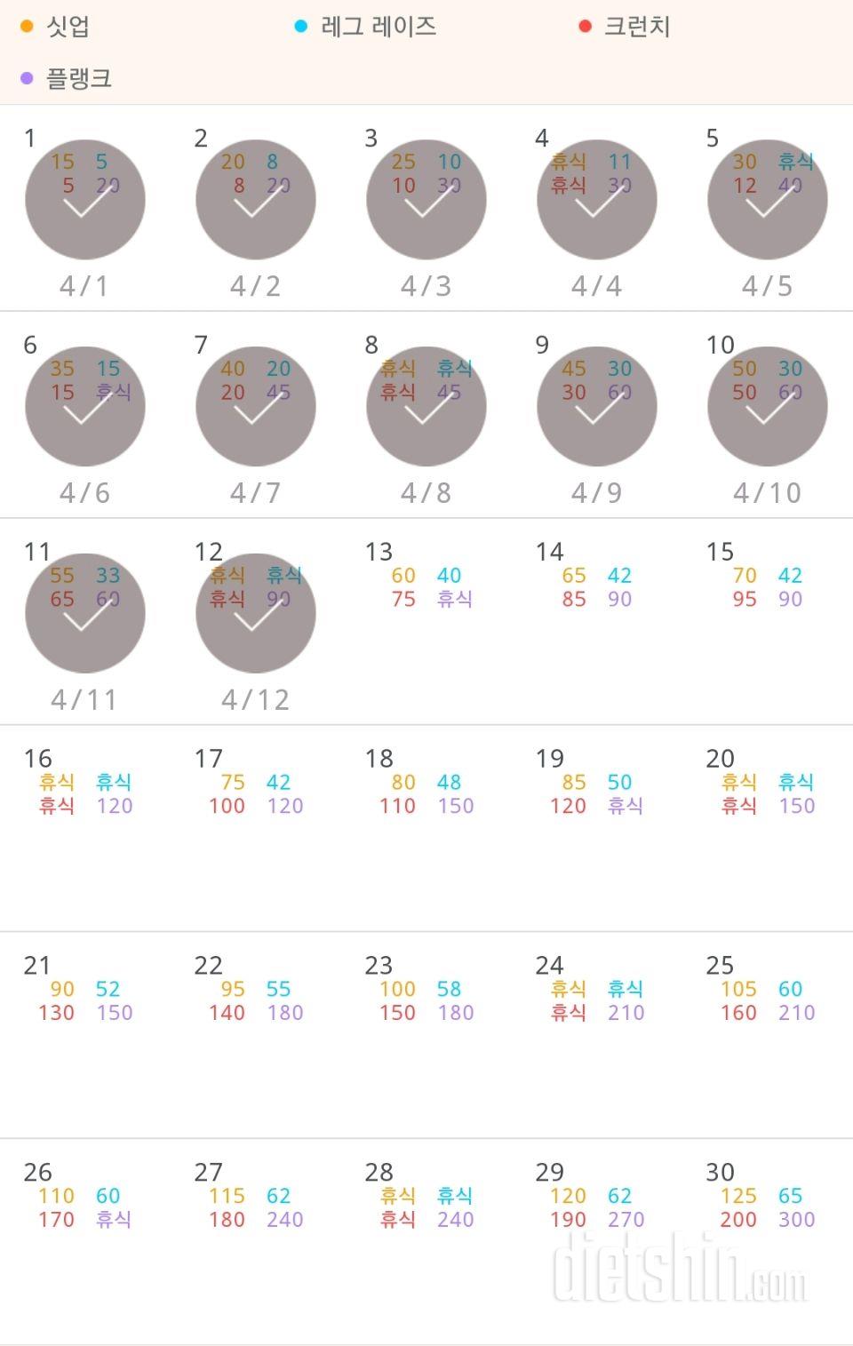 30일 복근 만들기 72일차 성공!