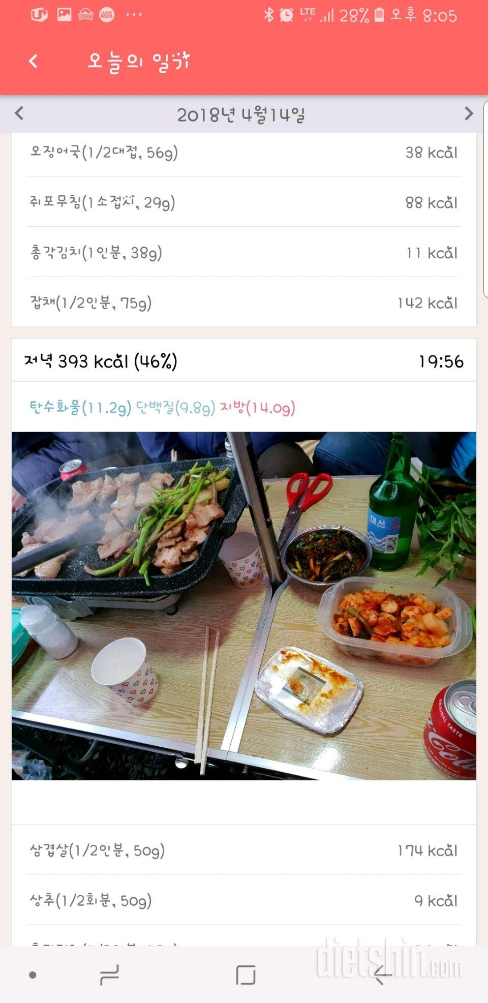 4월14일(토) 식단,운동