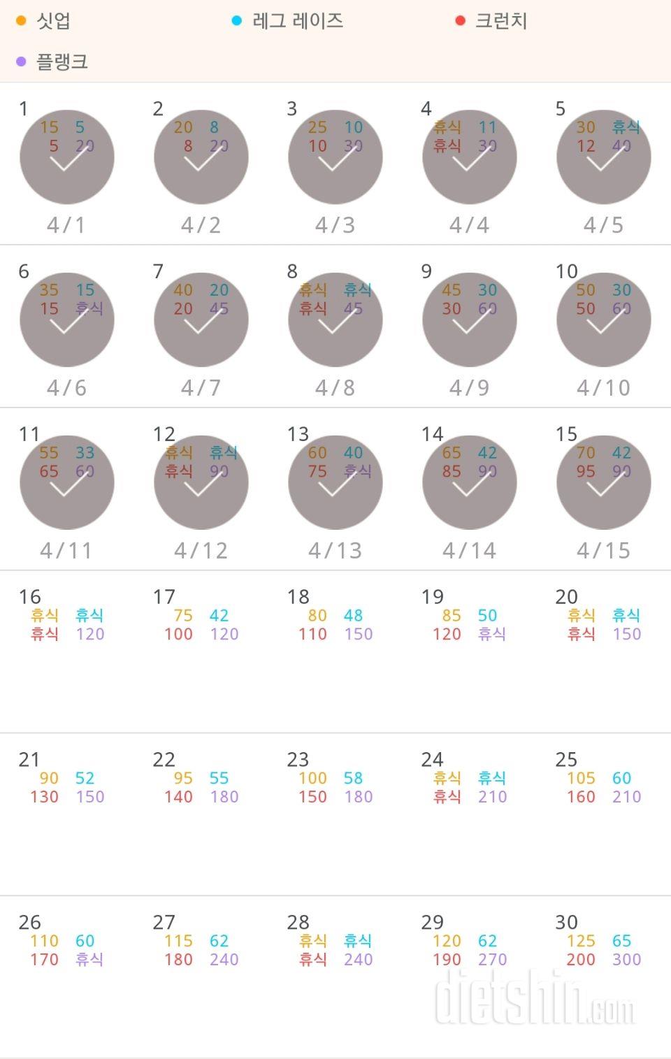 30일 복근 만들기 75일차 성공!