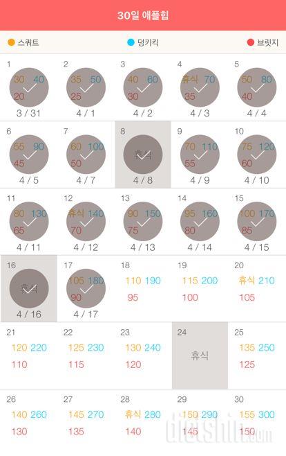 30일 애플힙 107일차 성공!