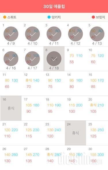 30일 애플힙 158일차 성공!