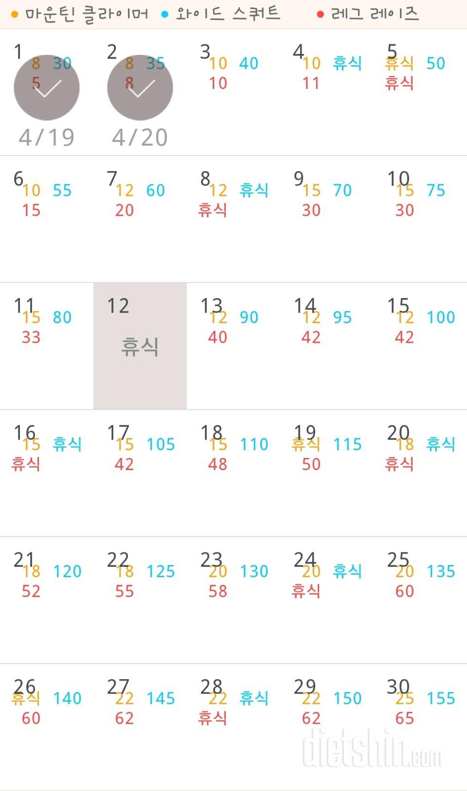 30일 체지방 줄이기 2일차 성공!