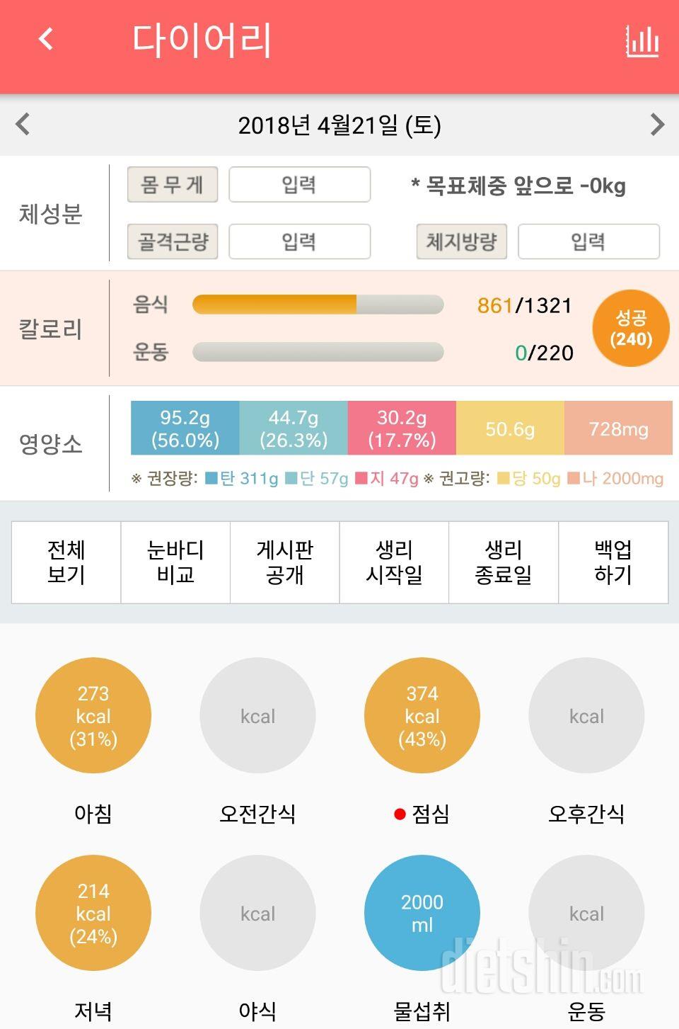 30일 1,000kcal 식단 46일차 성공!