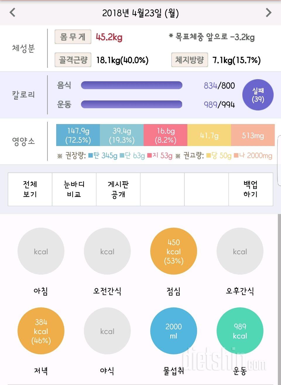 30일 1,000kcal 식단 289일차 성공!