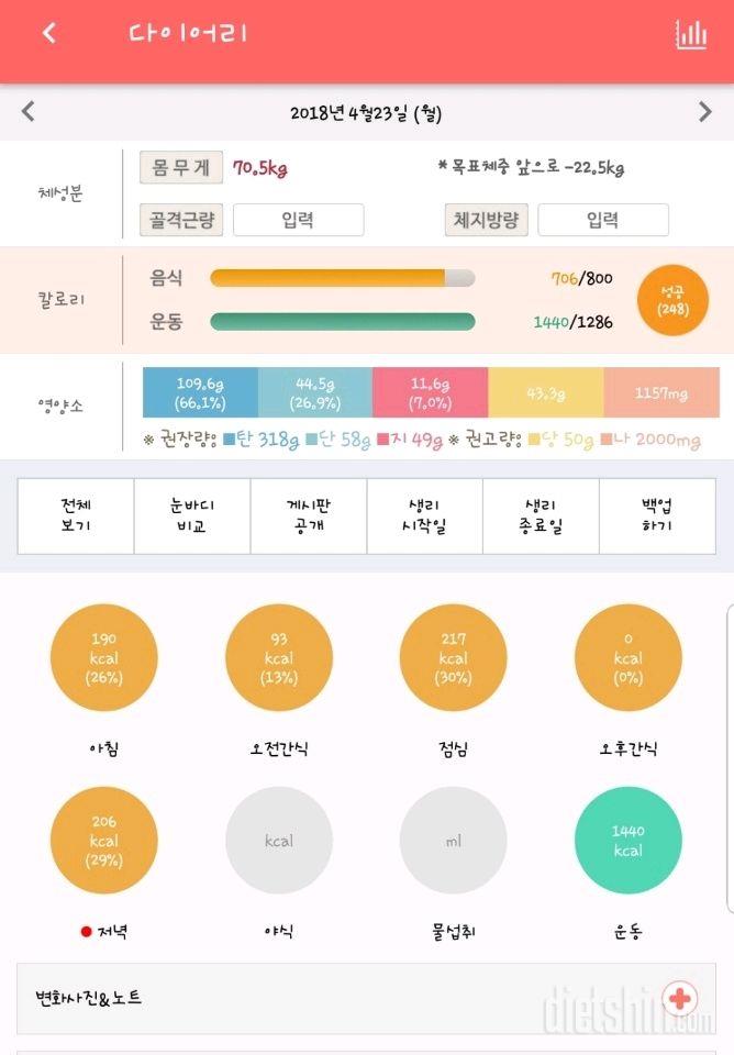 30일 1,000kcal 식단 2일차 성공!