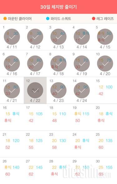 30일 체지방 줄이기 14일차 성공!