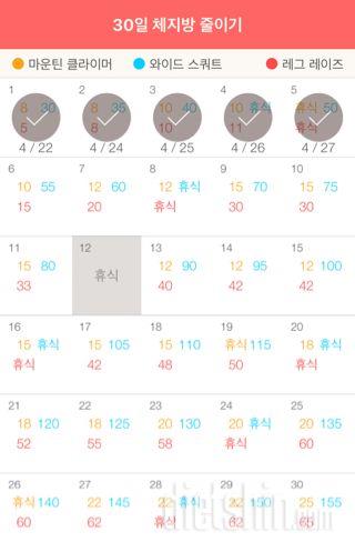 30일 체지방 줄이기 5일차 성공!