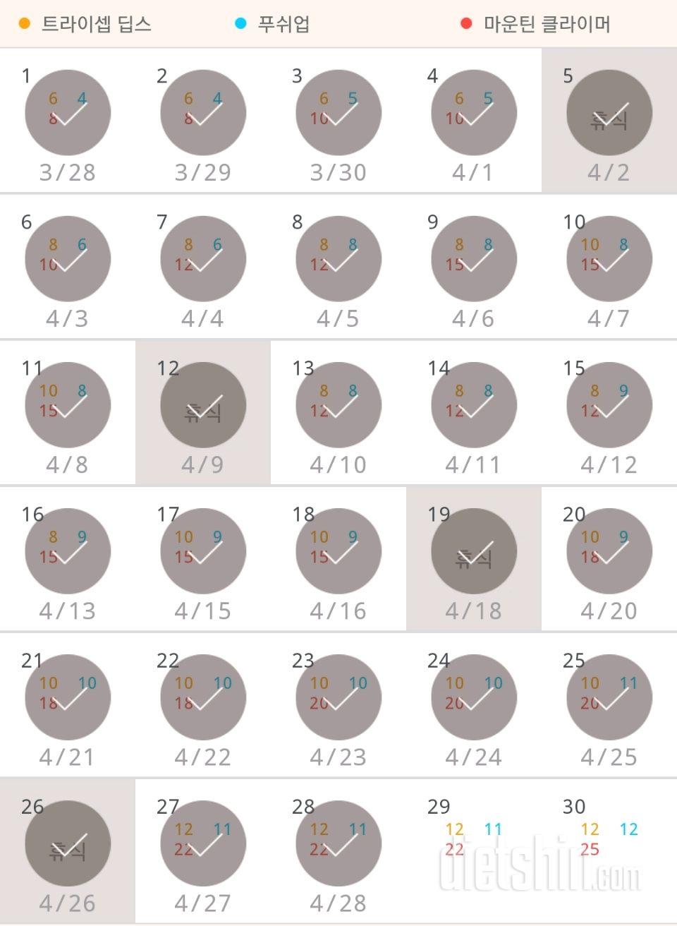 30일 슬림한 팔 148일차 성공!