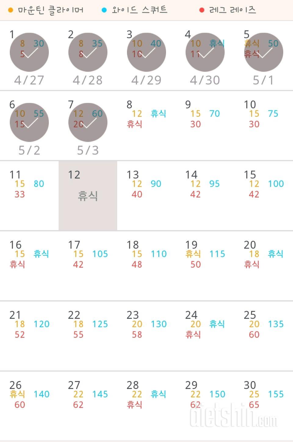 30일 체지방 줄이기 7일차 성공!