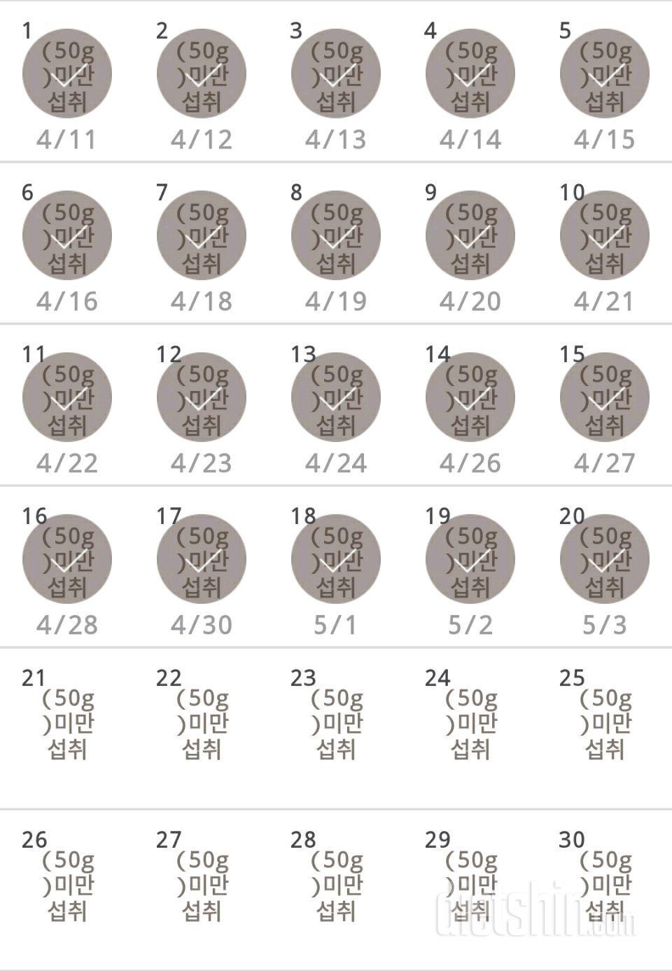 30일 당줄이기 50일차 성공!