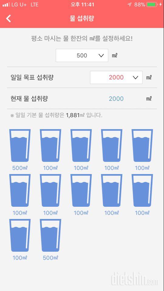 30일 하루 2L 물마시기 13일차 성공!