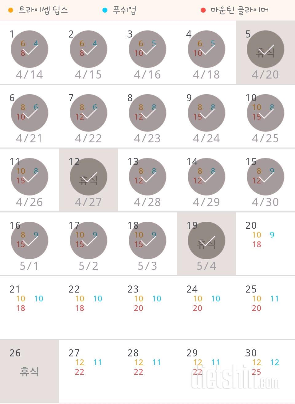 30일 슬림한 팔 109일차 성공!