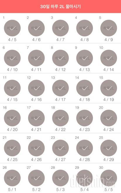 30일 하루 2L 물마시기 30일차 성공!