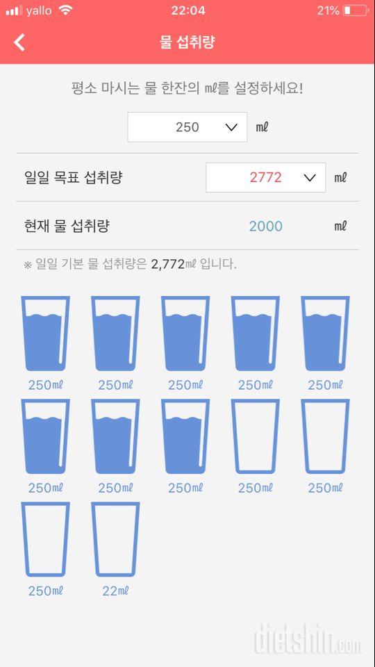 30일 하루 2L 물마시기 29일차 성공!