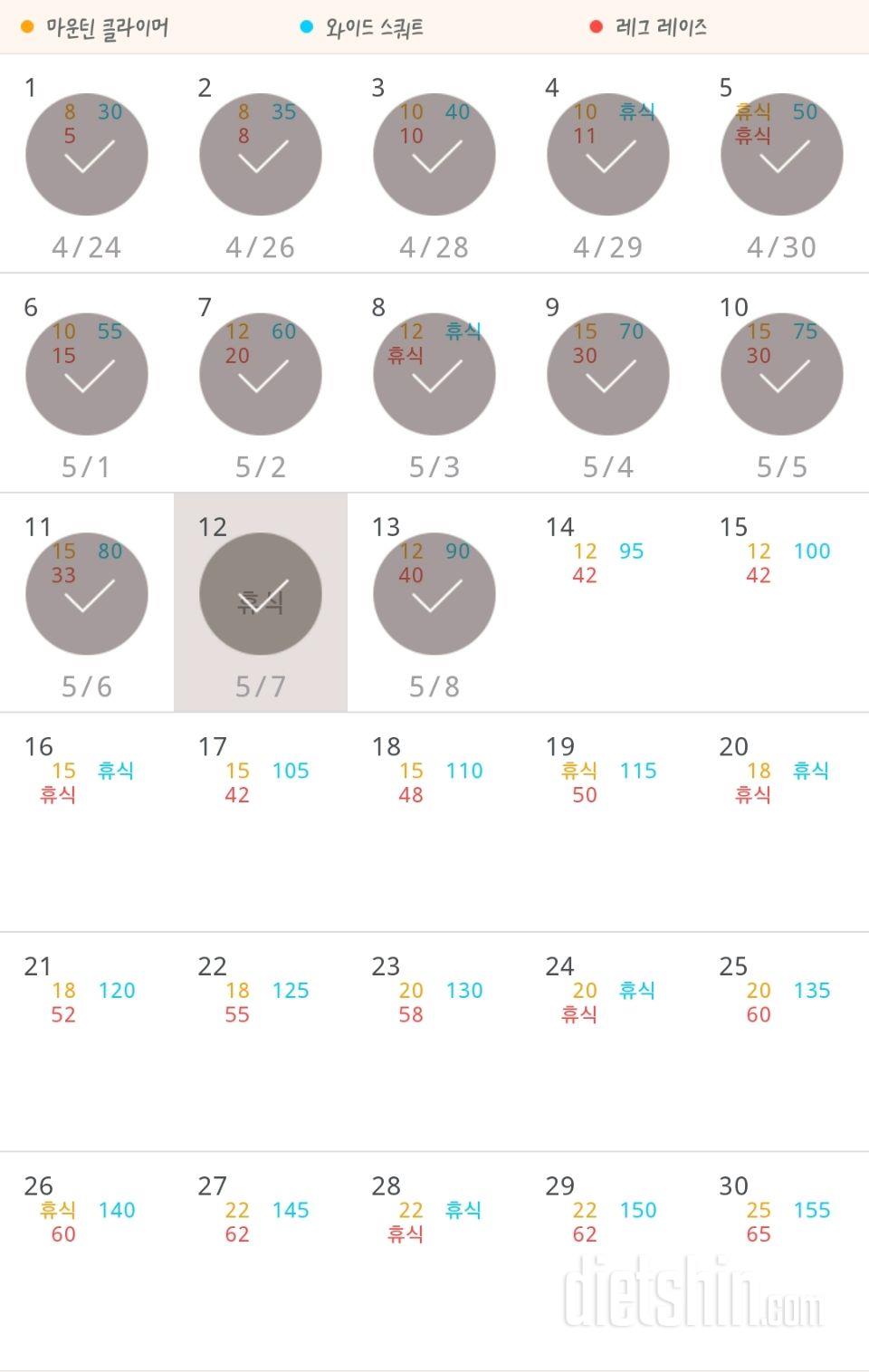 30일 체지방 줄이기 13일차 성공!