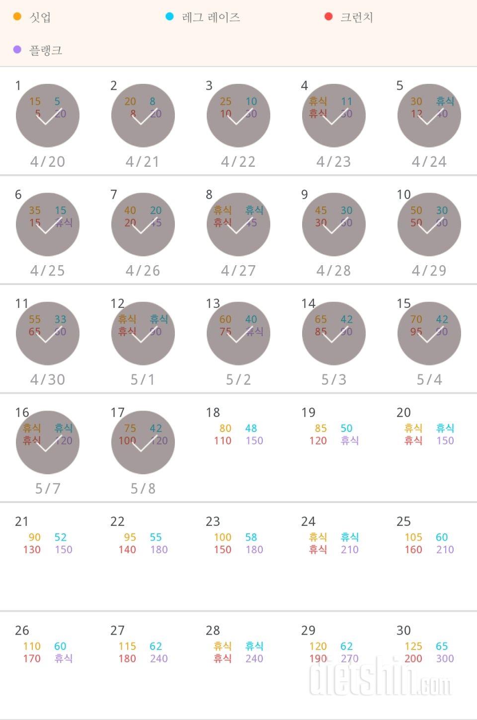 30일 복근 만들기 47일차 성공!