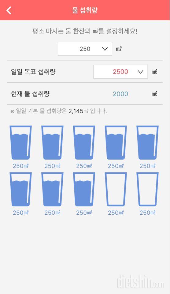 30일 하루 2L 물마시기 1일차 성공!