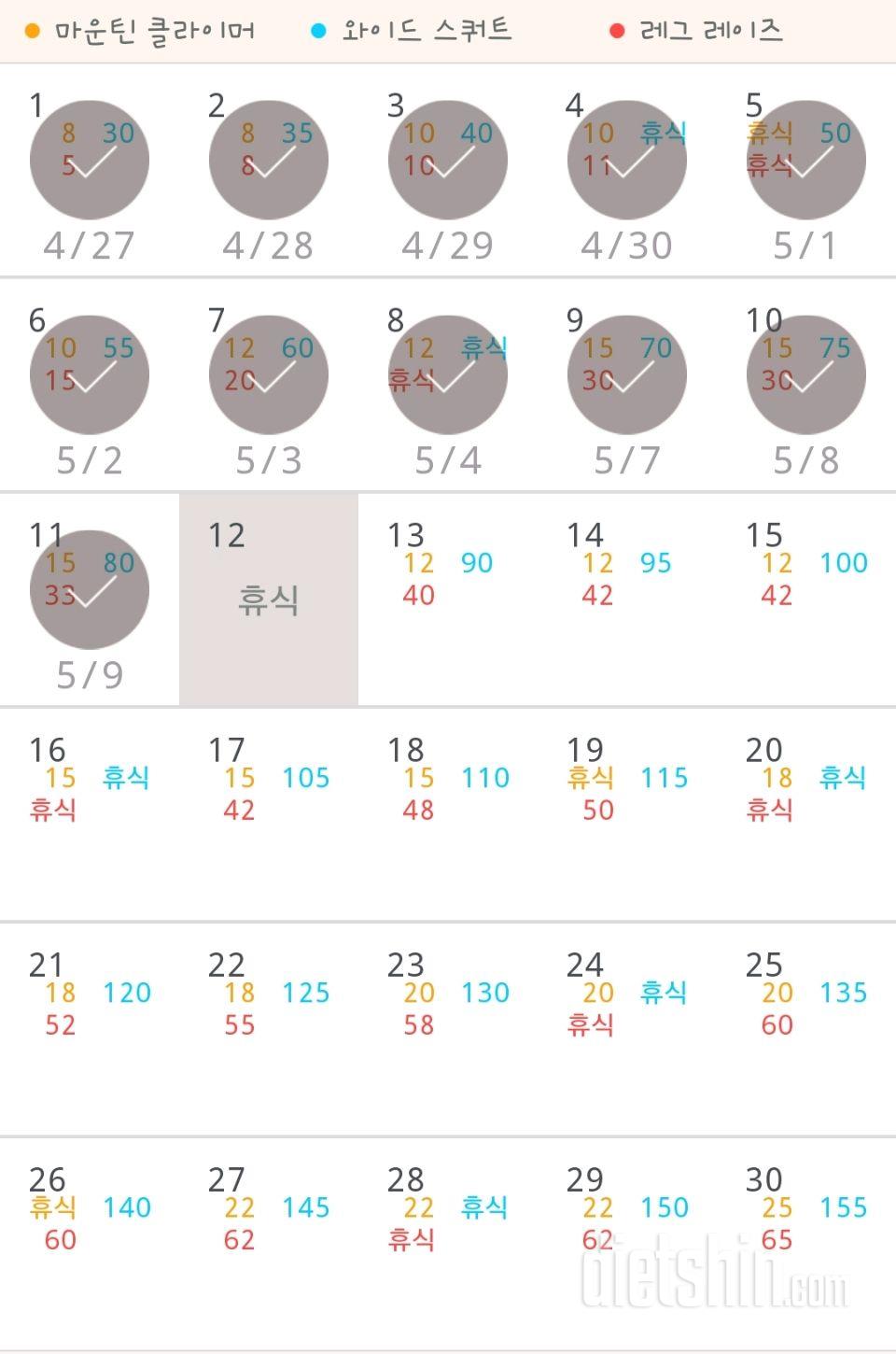 30일 체지방 줄이기 11일차 성공!