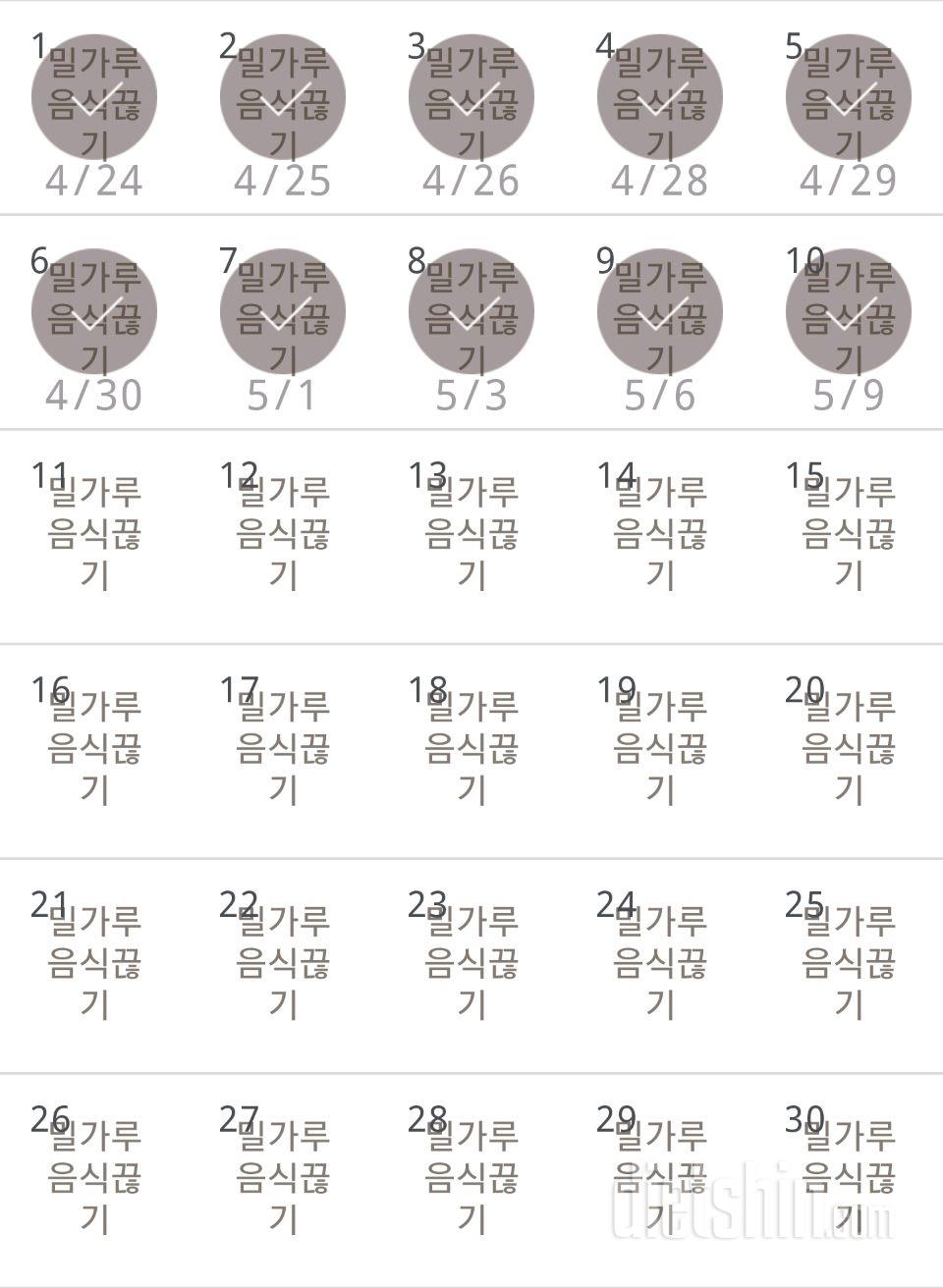 30일 밀가루 끊기 10일차 성공!